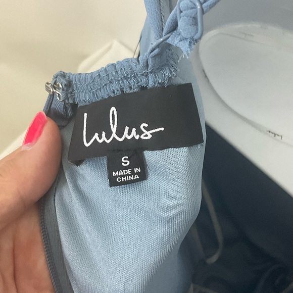 Lulu’s Skater Mini Dress Flow Skirt Dress Crisscross Strap Open Back Zip Up SM - Picture 3 of 16